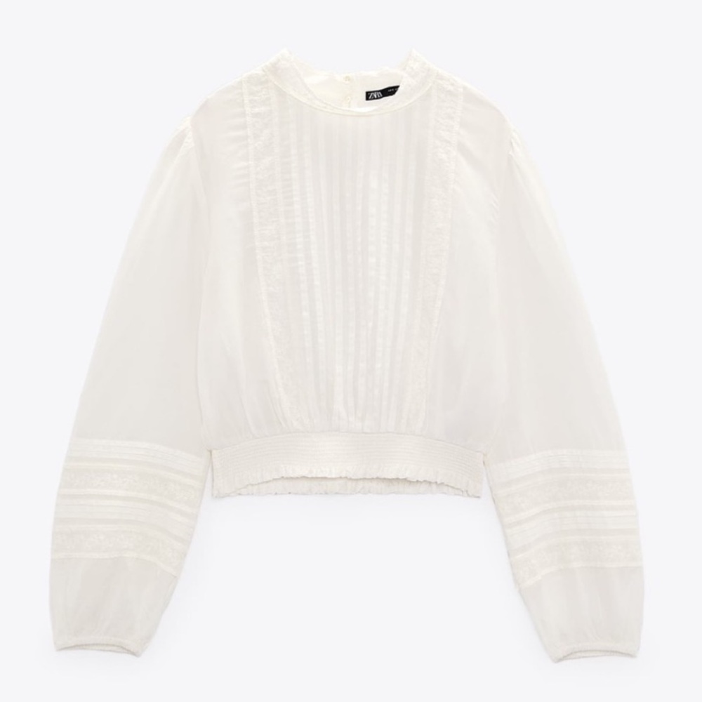 Zara Embroidered Peplum Blouse - Picture 3 of 4